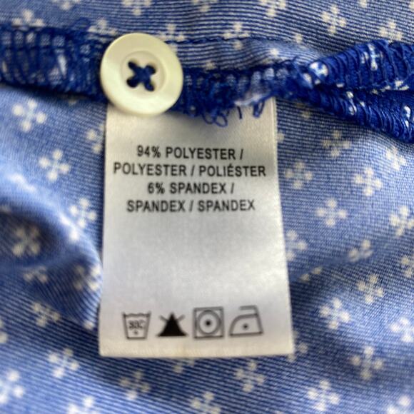 Fairway & Greene Golf Polo Shirt Men Size M Blue Floral Square Embroidered USA - Picture 6 of 7